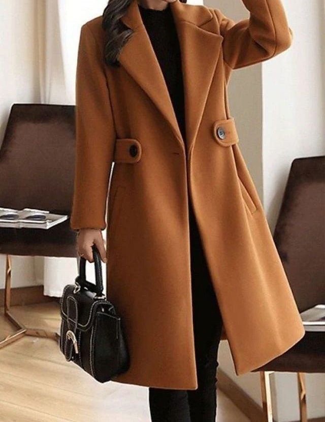 Elena Whitmore | Premium Belted Long Wool Coat For Women