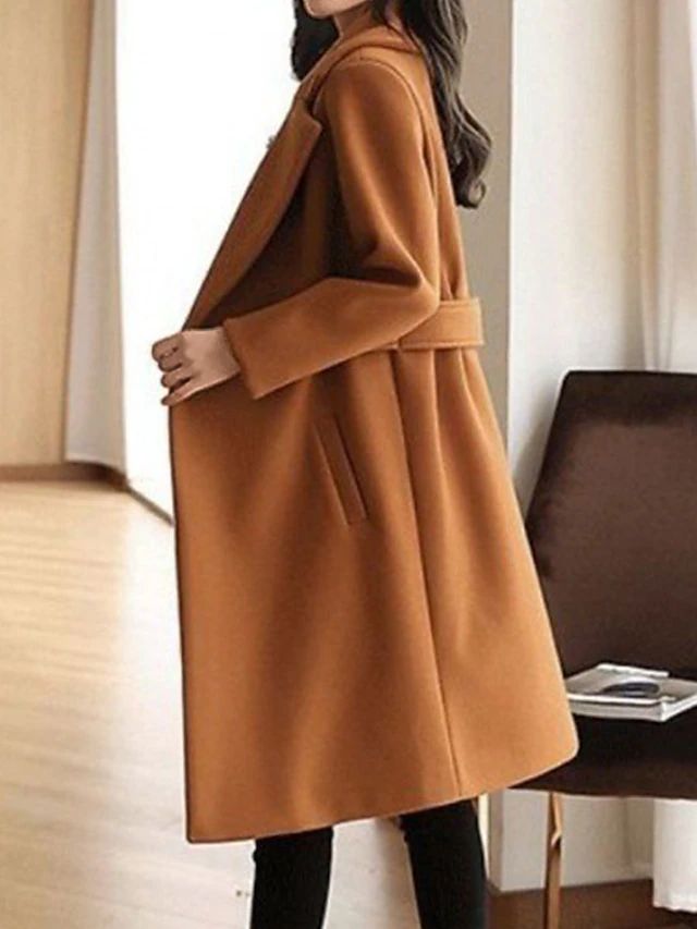 Elena Whitmore | Premium Belted Long Wool Coat For Women