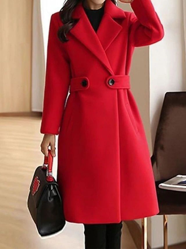 Elena Whitmore | Premium Belted Long Wool Coat For Women