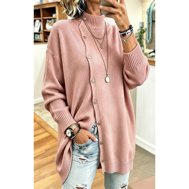 Odile Fontclair | Longline Button-Front Sweater For Women