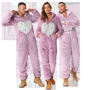 Sage Delamere | Blue Heart Fleece Hooded Onesie Unisex & Couples