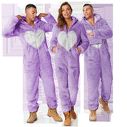 Sage Delamere | Blue Heart Fleece Hooded Onesie Unisex & Couples