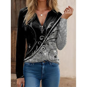 Isadora Fontanel | Floral Quarter-Zip Long Sleeve Top For Women