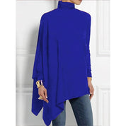 Helena Castries | Draped Asymmetrical Turtleneck Top For Women