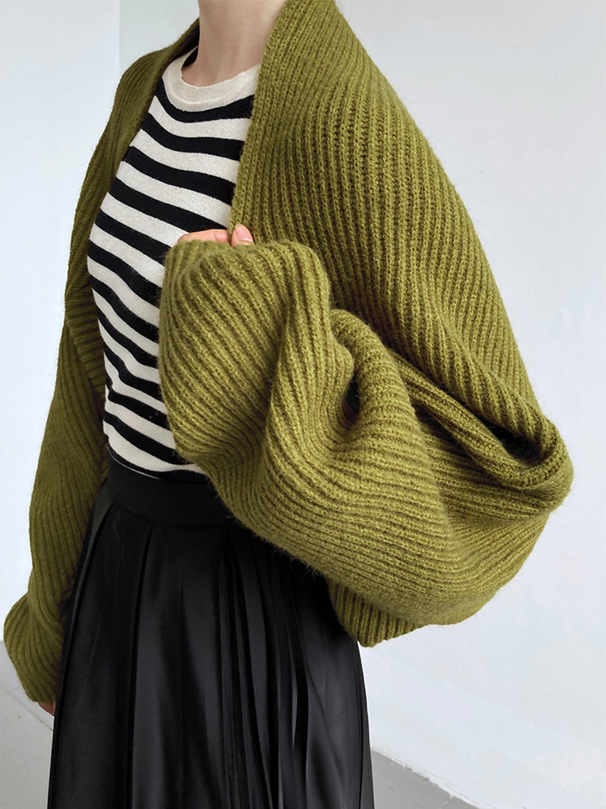 Céleste Wyndham | Solid Open-Front Shrug Sweater For Women