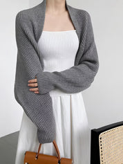 Céleste Wyndham | Solid Open-Front Shrug Sweater For Women