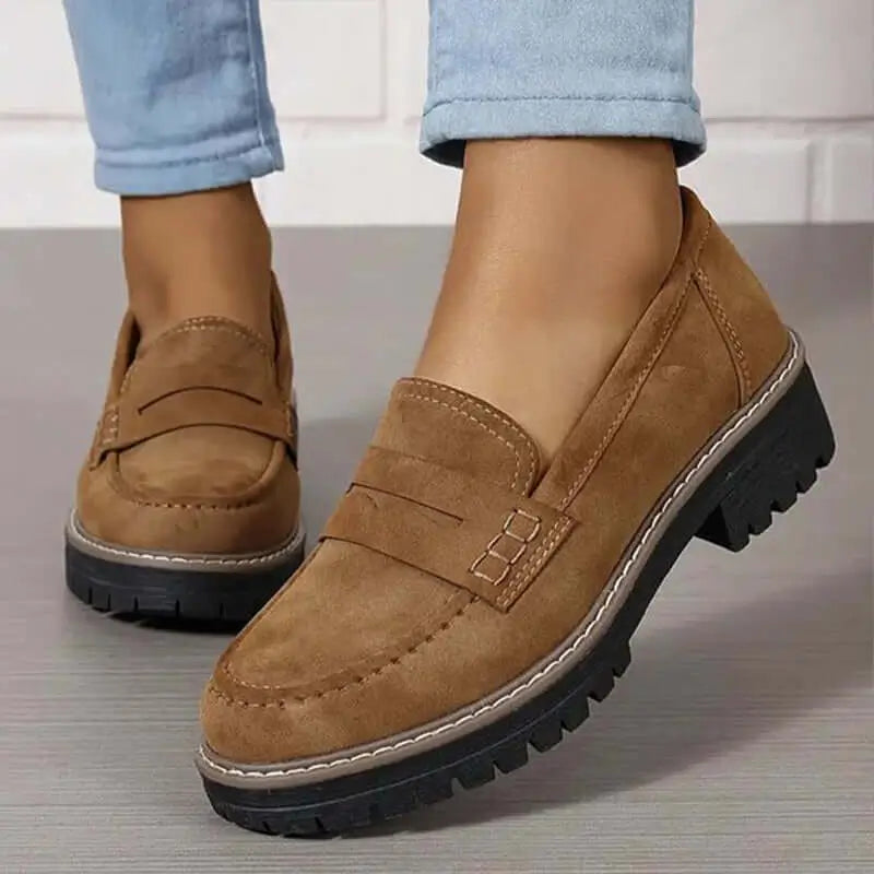 Claudette Harstone | Black Platform Loafers For Women