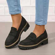 Claudette Harstone | Black Platform Loafers For Women
