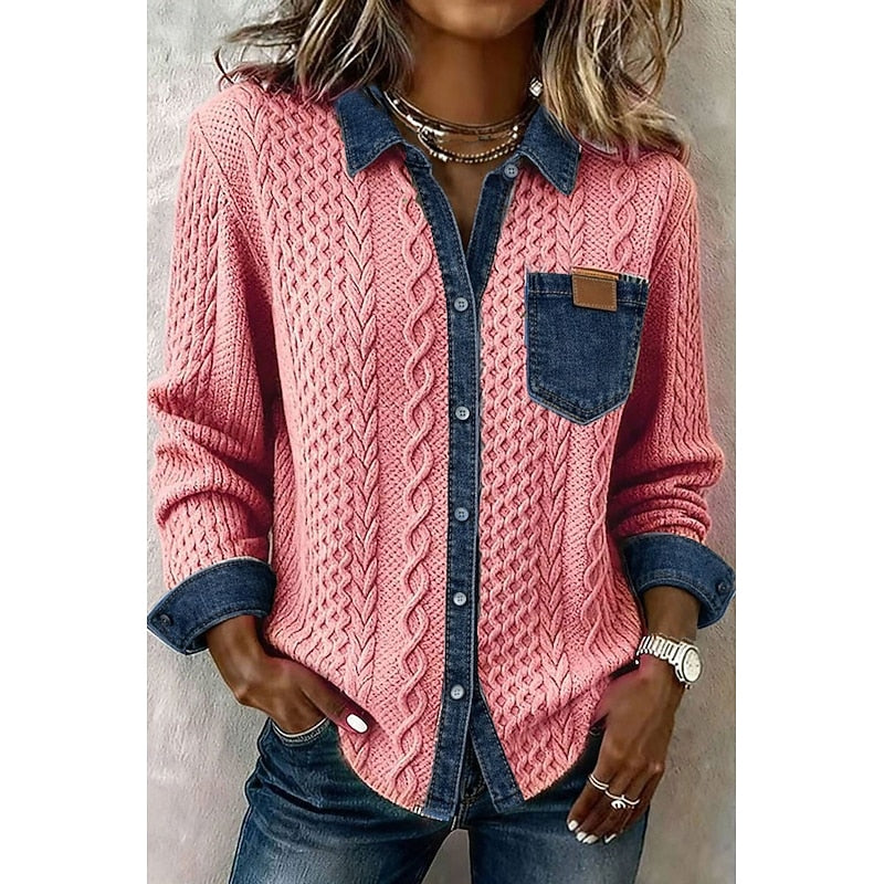 Delphine Arnoux | Textured Contrast Shirt For Women