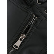 Genevra Sartori | Moto Leather Jacket With Lace-Up Shoulder Detail For Women
