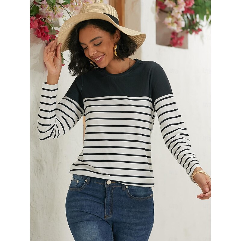 Noelle Ferrand | Striped Long Sleeve Top For Women