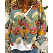 Florence Dumont | Floral Open-Front Cardigan For Women