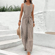 Henrietta Vossclair | Printed Sleeveless Wide-Leg Jumpsuit For Women