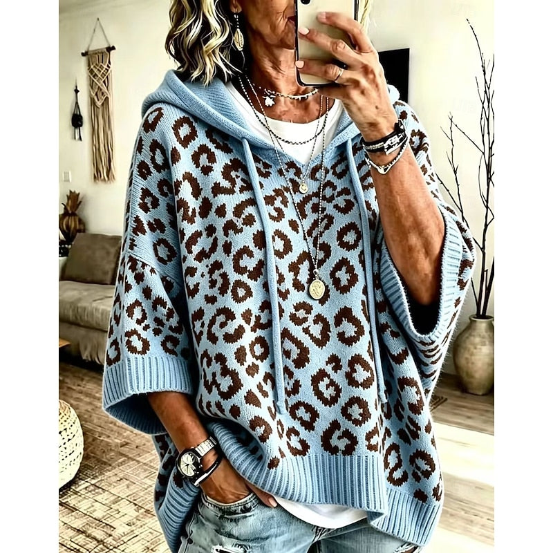 Rosalind Ferreira | Leopard Print Hooded Sweater For Women