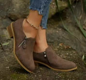 Eliane Morvaux | Orthopedic Zip-Up Suede Ankle Boots