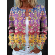 Renata Chastain | Botanical Print Cardigan With Button Front