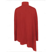 Helena Castries | Draped Asymmetrical Turtleneck Top For Women