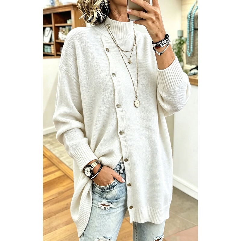 Odile Fontclair | Longline Button-Front Sweater For Women