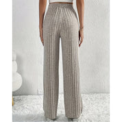 Odile Fournier | Ribbed Wide-Leg Pants With Drawstring Waist For Women