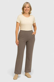 Emmeline Vosshardt | High-Waist Wide-Leg Pants in Beige