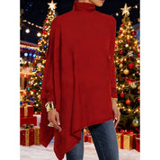 Helena Castries | Draped Asymmetrical Turtleneck Top For Women