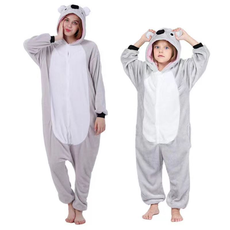 Wren Brannigan | Gray Koala Hooded Onesie Pajamas Unisex & Family