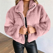 Margaux Winterhaven | Plush Cropped Zip Jacket For Women