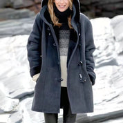 Delphine Castagno | Faux Shearling Hooded Winter Coat For Women