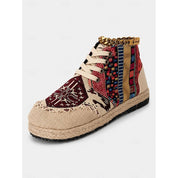 Nathalie Prewitt | Woven Boho High-Top Sneakers For Women