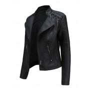 Genevra Sartori | Moto Leather Jacket With Lace-Up Shoulder Detail For Women