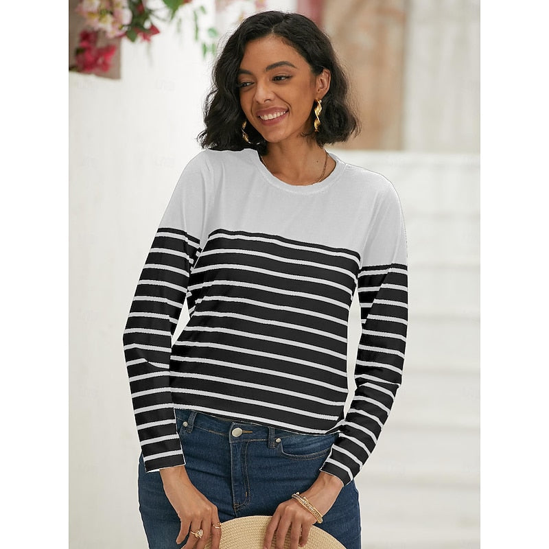 Noelle Ferrand | Striped Long Sleeve Top For Women
