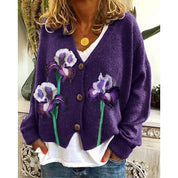 Florence Dumont | Floral Open-Front Cardigan For Women