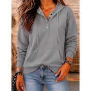 Celeste Armand | Relaxed Button-Neck Hoodie For Women